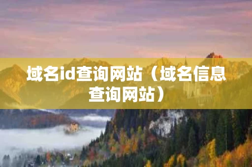 域名id查询网站（域名信息查询网站）