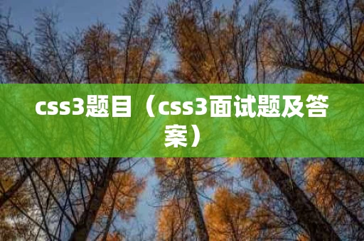 css3题目（css3面试题及答案）