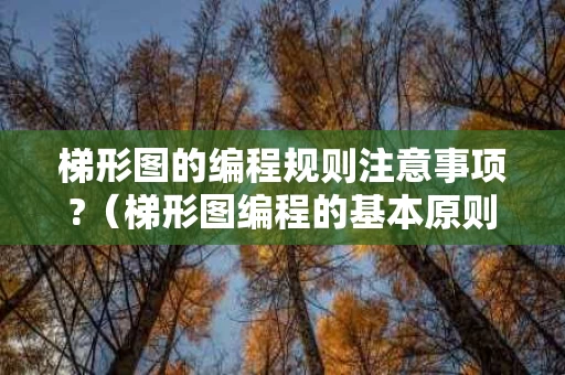 梯形图的编程规则注意事项?（梯形图编程的基本原则）