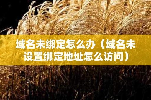 域名未绑定怎么办（域名未设置绑定地址怎么访问）