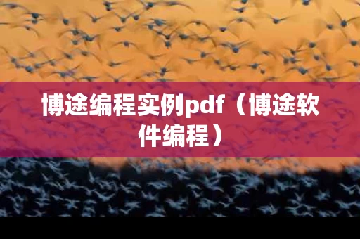 博途编程实例pdf（博途软件编程）