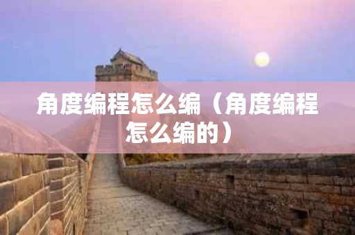 角度编程怎么编（角度编程怎么编的）
