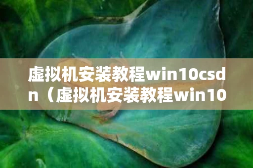 虚拟机安装教程win10csdn（虚拟机安装教程win10 不能开机怎么办）