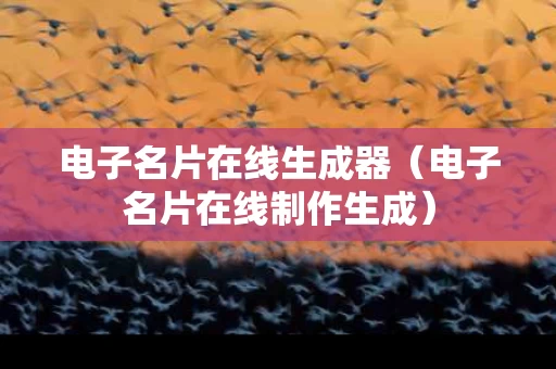 电子名片在线生成器（电子名片在线制作生成）
