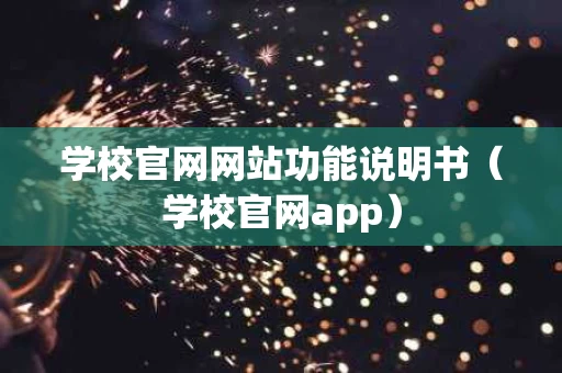 学校官网网站功能说明书（学校官网app）