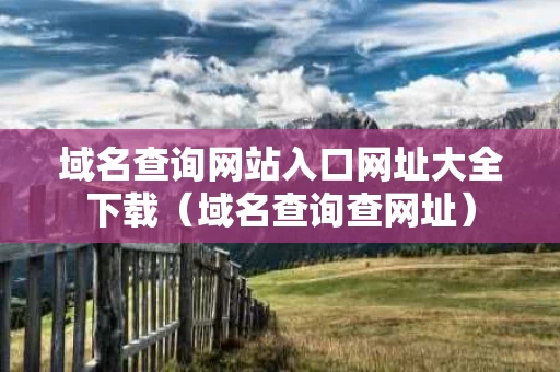 域名查询网站入口网址大全下载（域名查询查网址）