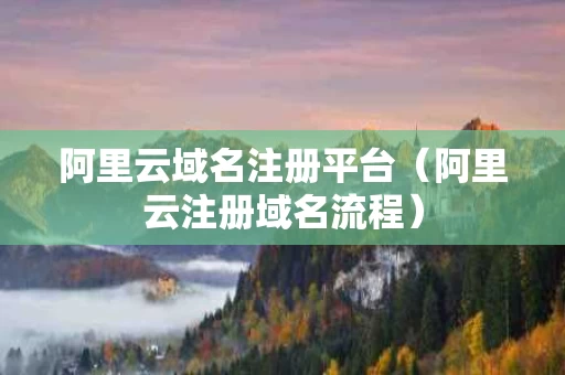 阿里云域名注册平台（阿里云注册域名流程）