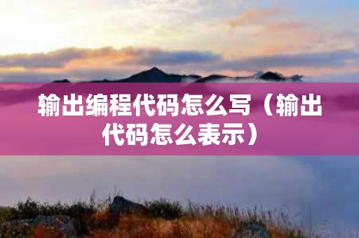 输出编程代码怎么写（输出代码怎么表示）