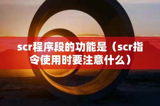 scr程序段的功能是（scr指令使用时要注意什么）