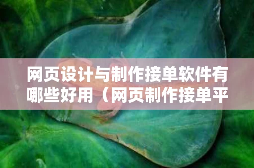 网页设计与制作接单软件有哪些好用（网页制作接单平台）