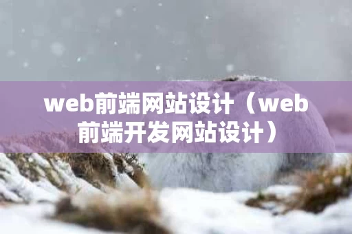 web前端网站设计（web前端开发网站设计）