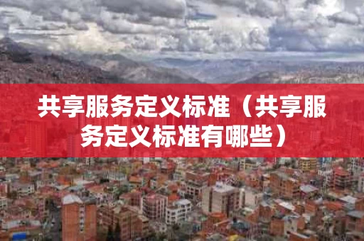 共享服务定义标准（共享服务定义标准有哪些）