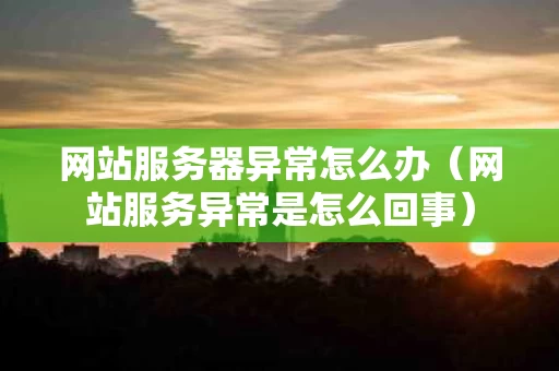 网站服务器异常怎么办（网站服务异常是怎么回事）