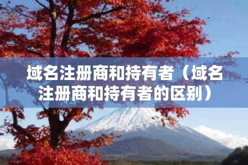 域名注册商和持有者（域名注册商和持有者的区别）
