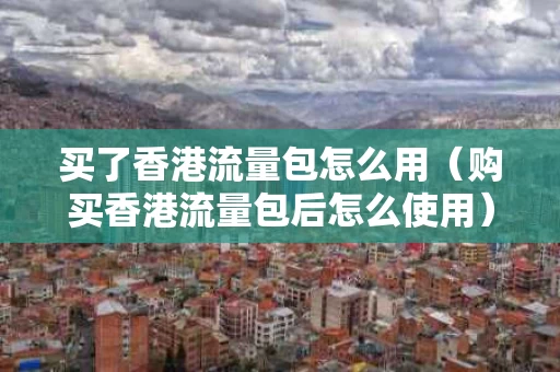 买了香港流量包怎么用（购买香港流量包后怎么使用）
