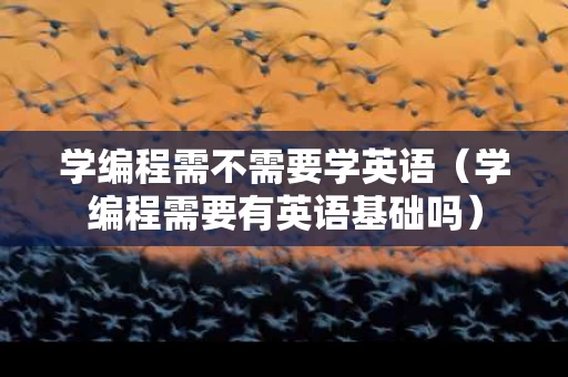 学编程需不需要学英语（学编程需要有英语基础吗）