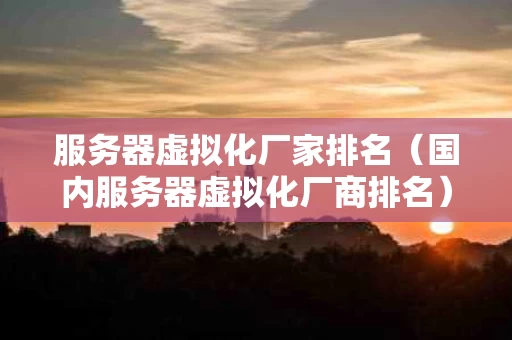 服务器虚拟化厂家排名（国内服务器虚拟化厂商排名）