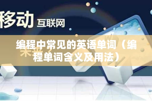 编程中常见的英语单词（编程单词含义及用法）