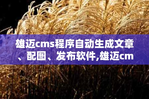 雄迈cms程序自动生成文章、配图、发布软件,雄迈cms客户端下载