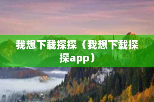 我想下载探探（我想下载探探app）