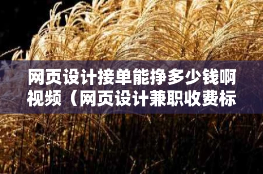网页设计接单能挣多少钱啊视频（网页设计兼职收费标准）