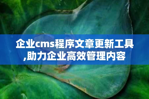 企业cms程序文章更新工具,助力企业高效管理内容