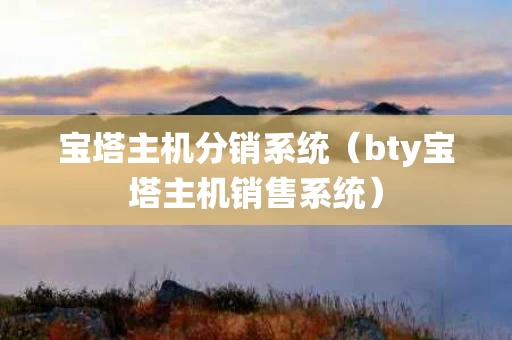 宝塔主机分销系统（bty宝塔主机销售系统）