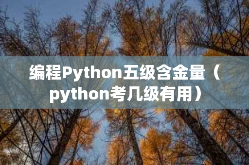 编程Python五级含金量（python考几级有用）