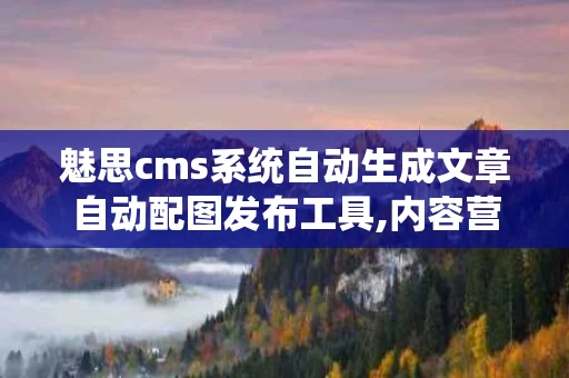魅思cms系统自动生成文章自动配图发布工具,内容营销的得力助手