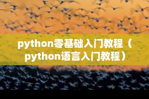 python零基础入门教程（python语言入门教程）