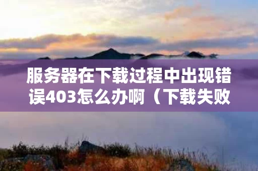 服务器在下载过程中出现错误403怎么办啊（下载失败服务器过载）