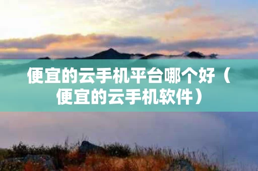 便宜的云手机平台哪个好（便宜的云手机软件）