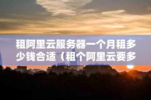 租阿里云服务器一个月租多少钱合适（租个阿里云要多少钱）