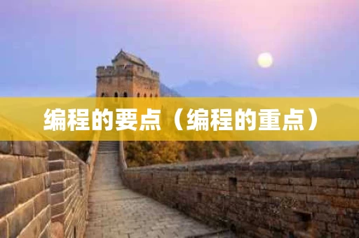 编程的要点（编程的重点）