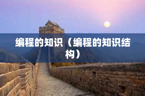 编程的知识（编程的知识结构）