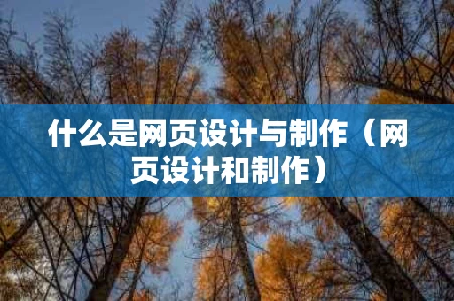 什么是网页设计与制作（网页设计和制作）