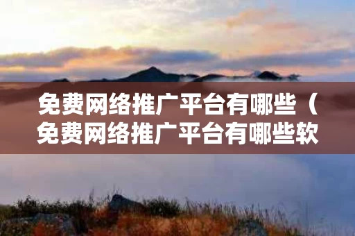 免费网络推广平台有哪些（免费网络推广平台有哪些软件）
