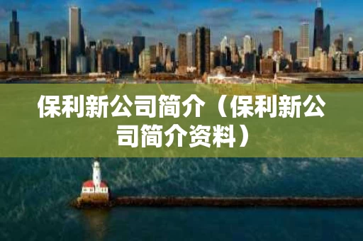 保利新公司简介（保利新公司简介资料）