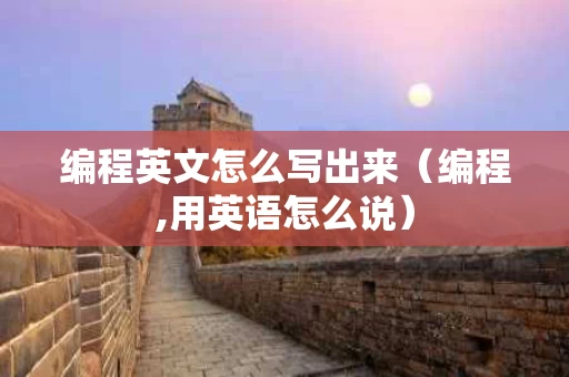 编程英文怎么写出来（编程,用英语怎么说）