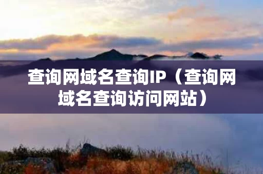 查询网域名查询IP（查询网域名查询访问网站）