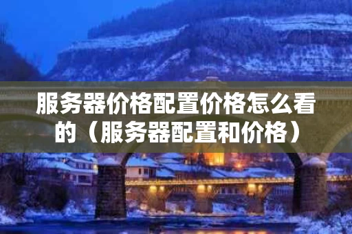 服务器价格配置价格怎么看的（服务器配置和价格）