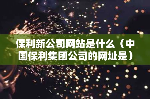 保利新公司网站是什么（中国保利集团公司的网址是）