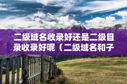 二级域名收录好还是二级目录收录好呢（二级域名和子目录的区别）