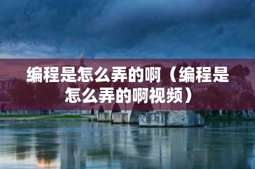 编程是怎么弄的啊（编程是怎么弄的啊视频）