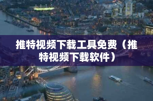 推特视频下载工具免费（推特视频下载软件）