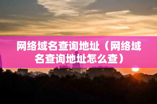 网络域名查询地址（网络域名查询地址怎么查）