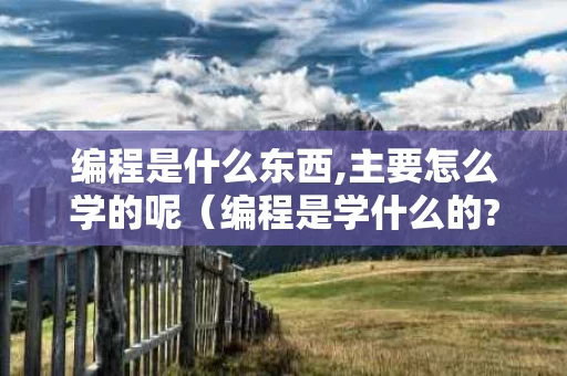 编程是什么东西,主要怎么学的呢（编程是学什么的?）