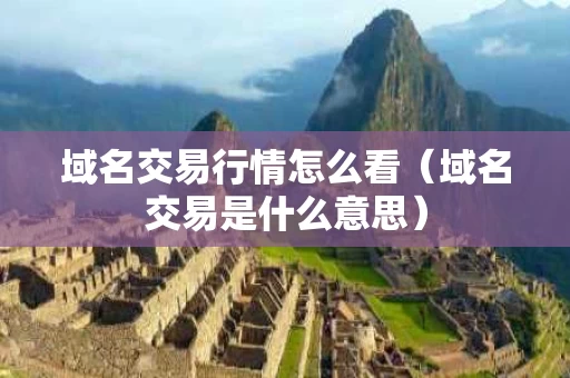 域名交易行情怎么看（域名交易是什么意思）