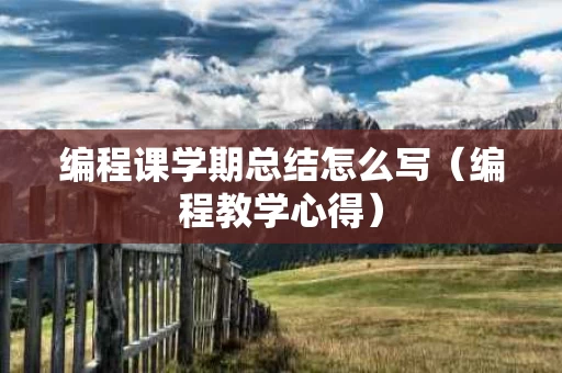 编程课学期总结怎么写（编程教学心得）