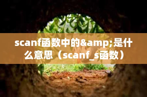 scanf函数中的&是什么意思（scanf_s函数）